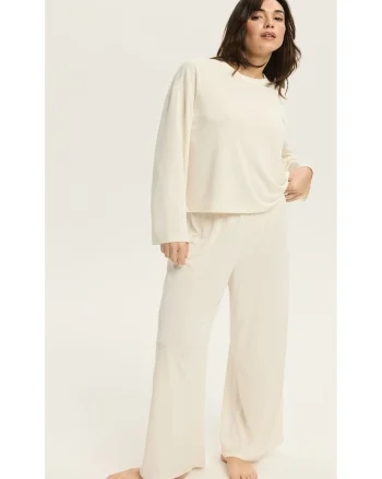 Pantaloni Ruth  Alb crem, Crem