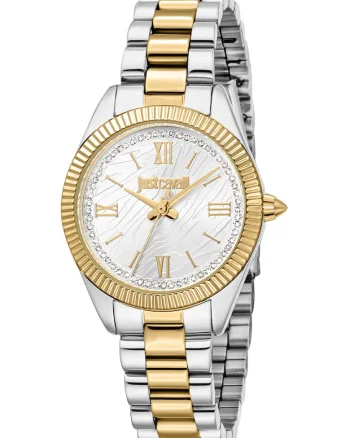 Ceas quartz cu cristale, Argintiu