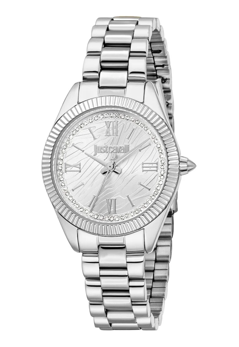 Ceas quartz cu cristale, Argintiu