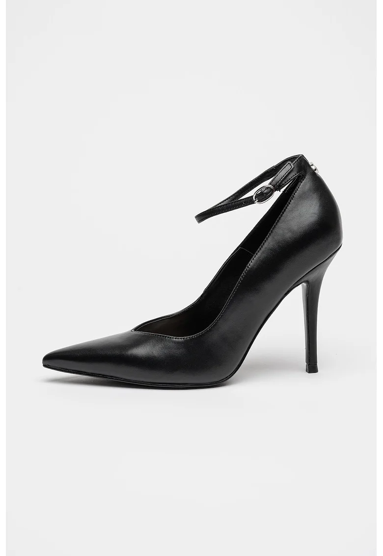 Pantofi de piele cu varf ascutit, Negru
