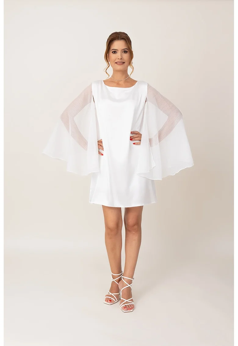 Rochie scurta cu aspect transparent, Alb