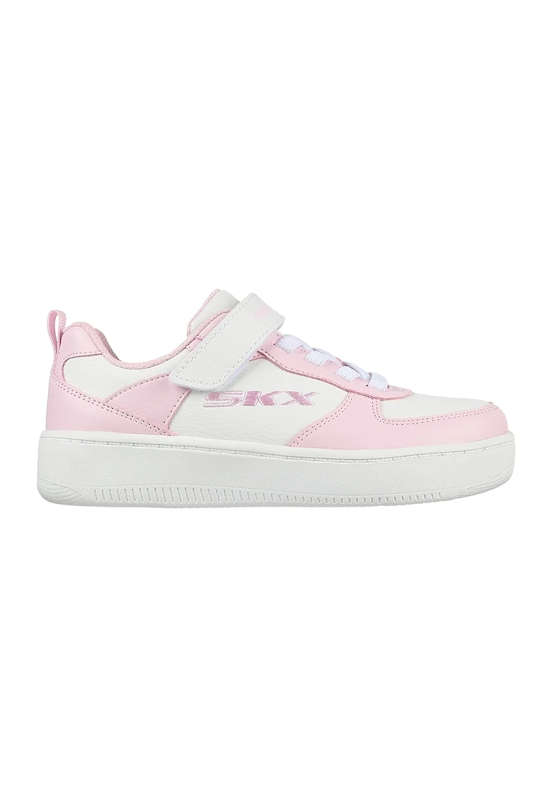 Pantofi sport de piele ecologica Sport Court 92, Alb/Roz pastel