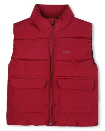 Vesta regular-fit cu fermoar, Rosu