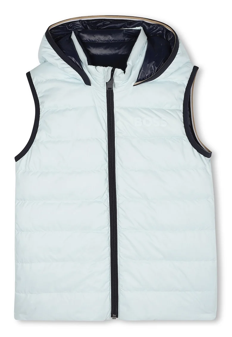 Vesta reversibila cu umplutura de puf, Albastru glaciar/Bleumarin