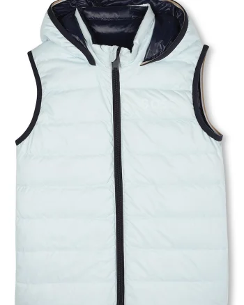 Vesta reversibila cu umplutura de puf, Albastru glaciar/Bleumarin