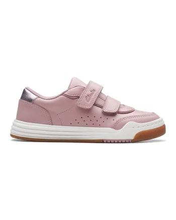 Pantofi sport de piele cu velcro Urban Solo, Roz prafuit