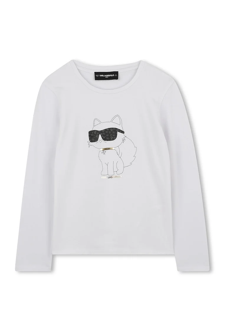 Bluza din amestec de bumbac cu imprimeu logo, Auriu/Gri deschis