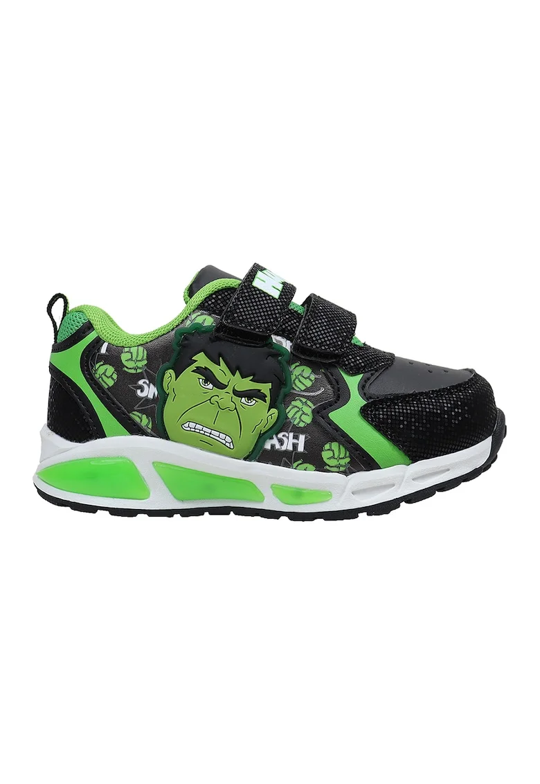 Pantofi sport cu velcro Hulk, Negru/Verde deschis