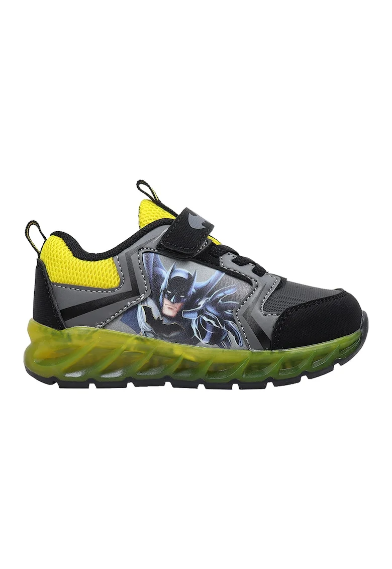 Pantofi sport cu velcro Batman, Negru/Galben pai
