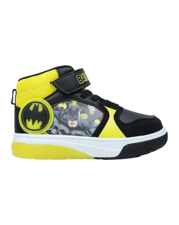 Pantofi sport cu insertii de piele ecologica Batman, Negru/Galben pai