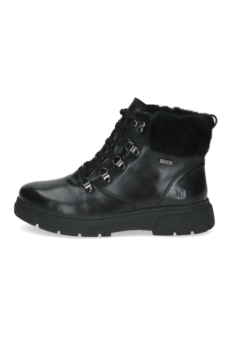 Ghete de piele cu insertie de plus, Negru