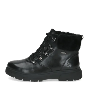 Ghete de piele cu insertie de plus, Negru