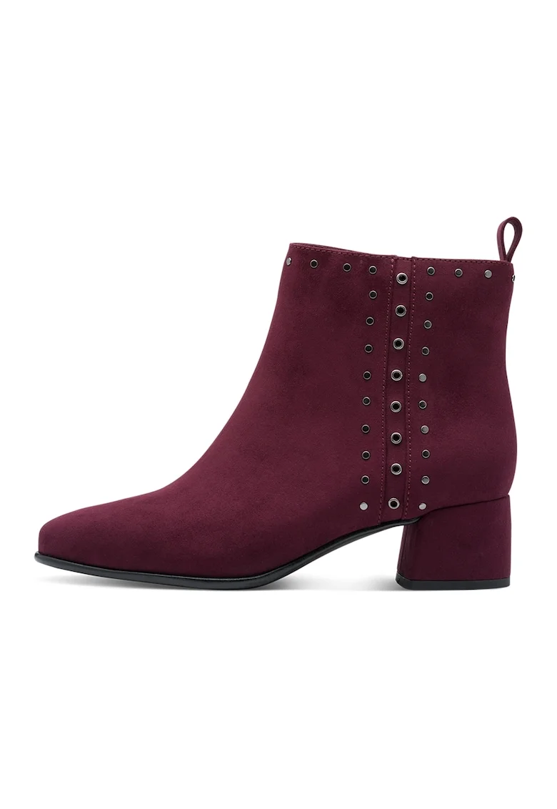 Botine cu fermoar si tinte, Visiniu