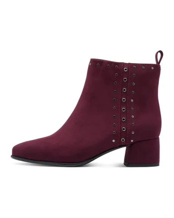 Botine cu fermoar si tinte, Visiniu