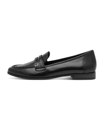 Pantofi loafer de piele cu nituri metalice, Negru