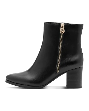Botine de piele ecologica cu varf ascutit, Negru