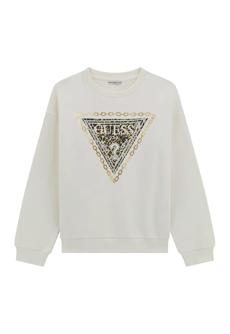 Bluza de trening din bumbac cu logo, Auriu/Alb fildes
