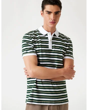 Tricou polo cu model in dungi