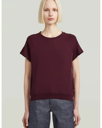 Tricou din bumbac organic cu model uni, Violet pruna