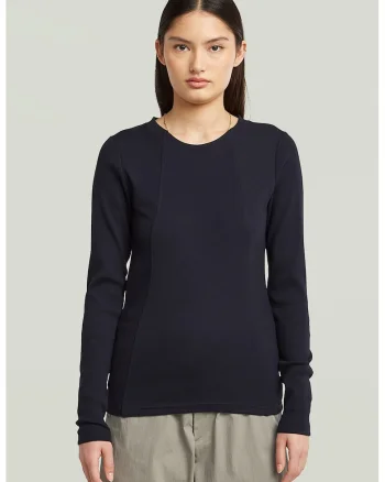 Bluza din amestec de bumbac organic cu model uni, Albastru ultramarin