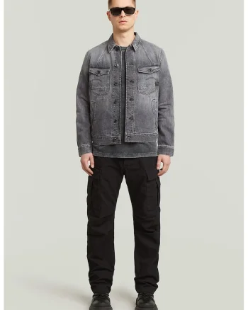 Pantaloni cargo cu talie medie, Negru