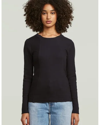 Bluza din amestec de bumbac organic cu model uni, Negru