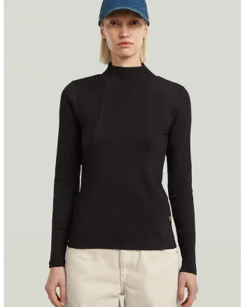 Bluza slim fit din amestec de bumbac organic, Negru
