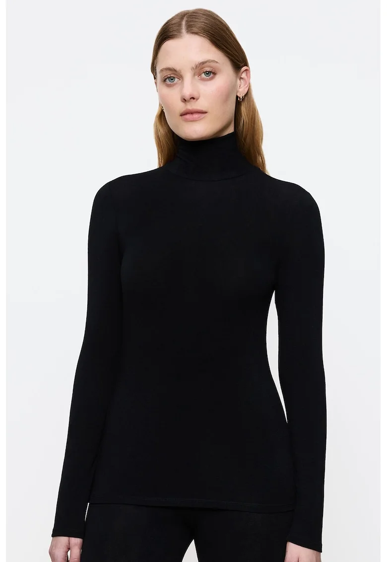 Bluza de pijama din amestec de modal, Negru