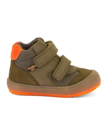 Botine cu finisaj rezistent la apa si insertii din piele, Verde sparanghel