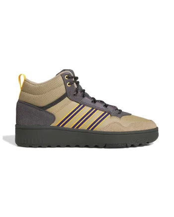 Pantofi sport mid-cut cu insertii de piele intoarsa Hoops 4.0, Gri/Bej deschis