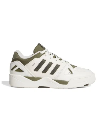 Pantofi sport de piele ecologica Mid City, Alb/Kaki