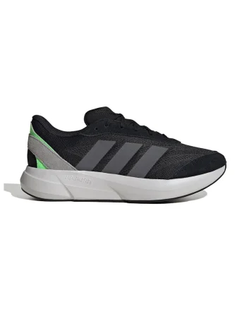 Pantofi sport cu insertii de piele intoarsa Lightshift, Negru/Gri/Verde lime