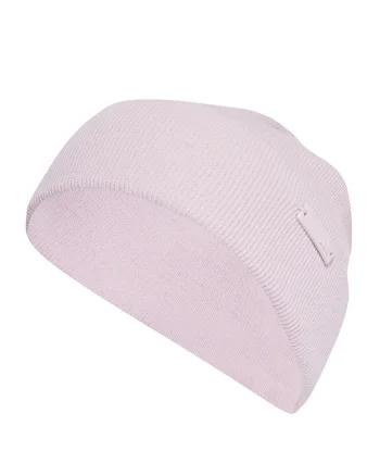 Caciula tricotata unisex cu logo metalic, Roz pastel