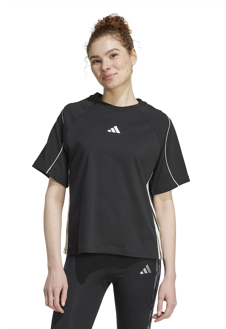 Tricou din bumbac cu maneci raglan Stadium, Negru/Alb murdar