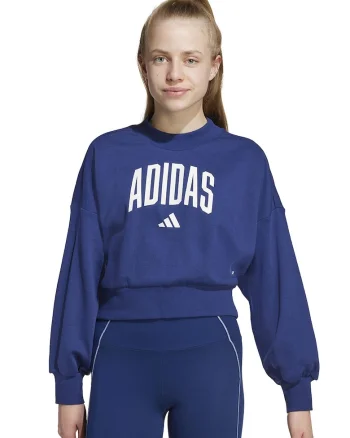 Bluza de trening din amestec de bumbac cu logo, Alb/Albastru inchis