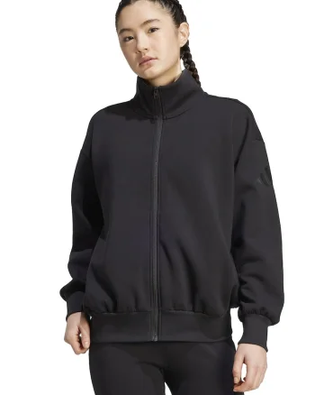 Bluza de trening lejera din amestec de modal cu fermoar si buzunare, Negru