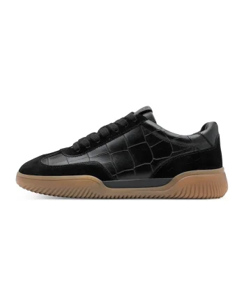 Pantofi sport low-cut din piele, Negru/Caramel