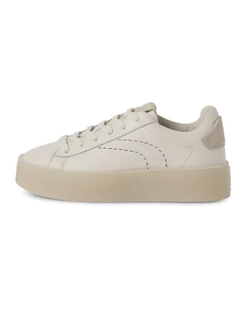 Pantofi sport flatform din piele, Bej deschis