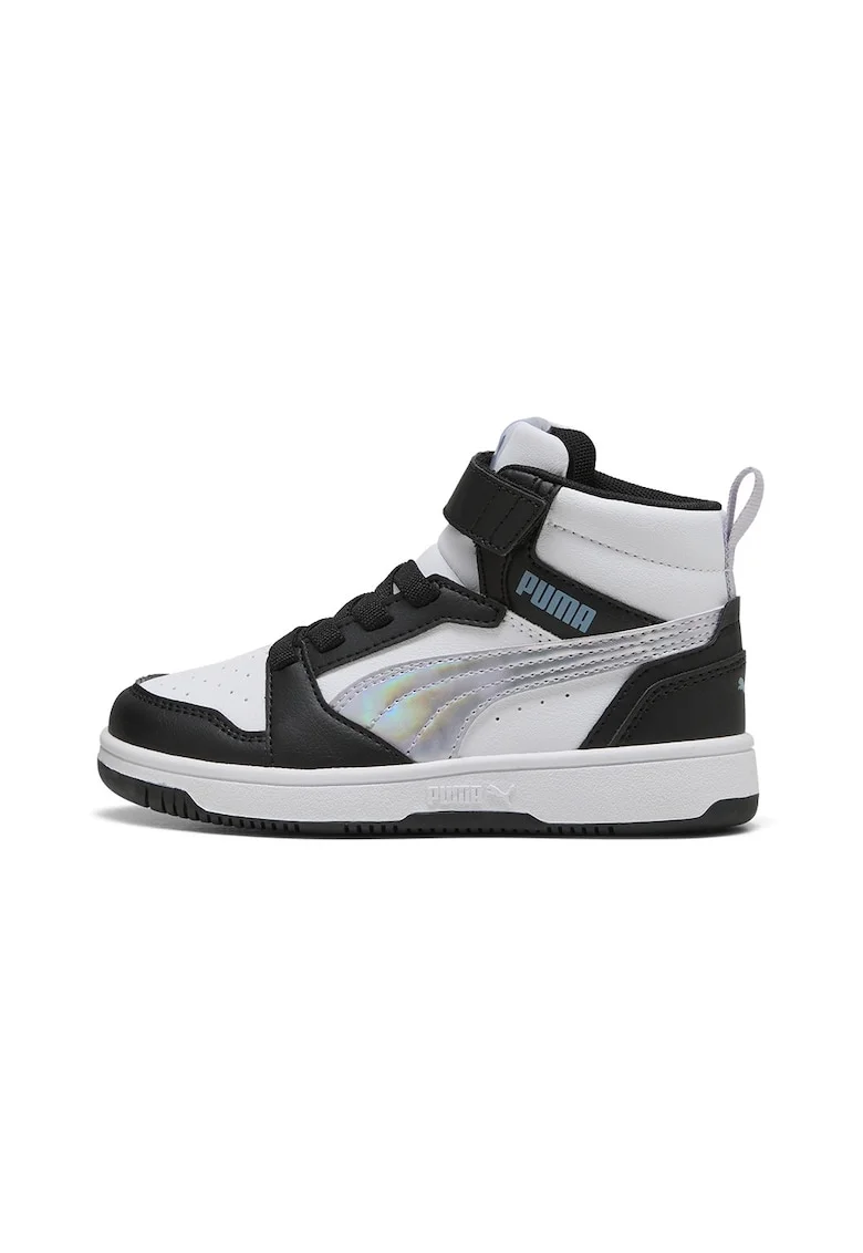 Pantofi sport mid-cut Rebound V6, Negru/Alb optic/Argintiu