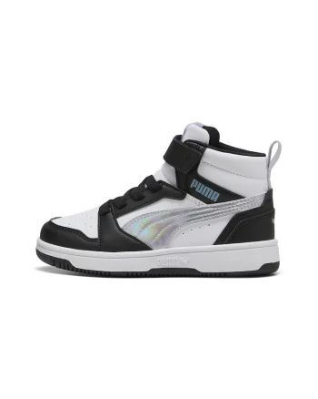 Pantofi sport mid-cut Rebound V6, Negru/Alb optic/Argintiu