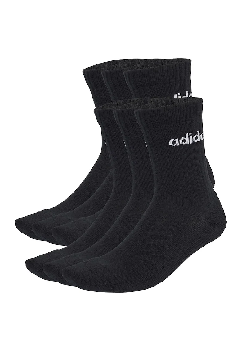 Set de sosete din amestec de bumbac cu logo - 6 perechi, Negru stins/Alb murdar