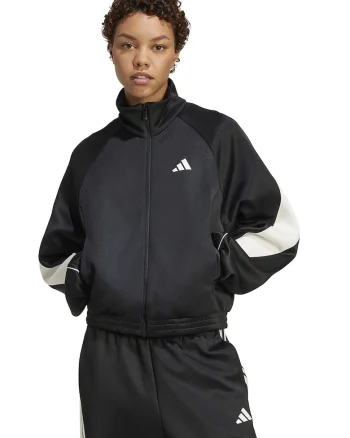 Bluza de trening cu fermoar si maneci raglan Stadium, Negru stins/Alb murdar