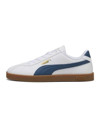 Pantofi sport Club II unisex de piele ecologica cu logo, Alb/Albastru inchis