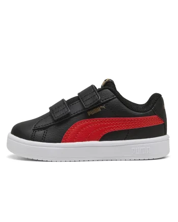 Pantofi sport Rickie de piele ecologica cu velcro, Rosu/Negru