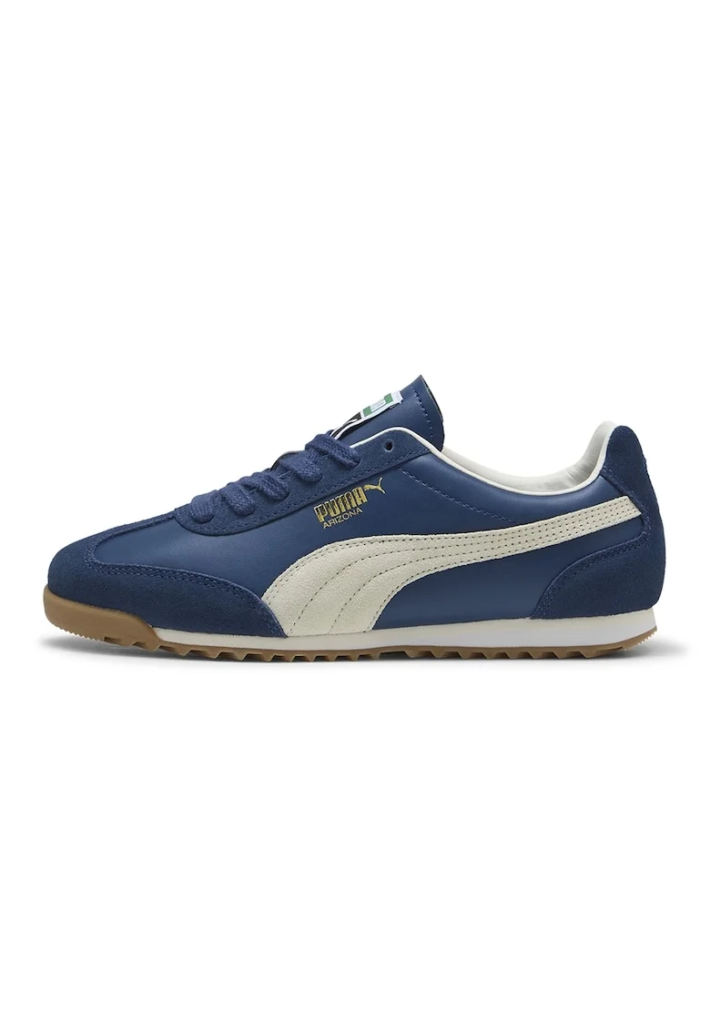 Pantofi sport Arizona Retro low-cut de piele, Alb fildes/Bleumarin