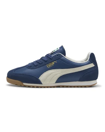 Pantofi sport Arizona Retro low-cut de piele, Alb fildes/Bleumarin