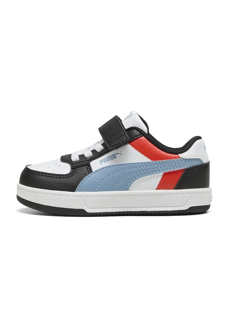 Pantofi sport Caven 2.0 cu velcro si model colorblock, Alb/Negru/Albastru prafuit