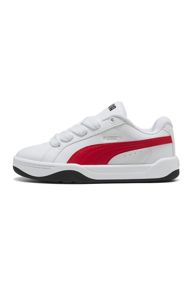 Pantofi sport Easy Jr de piele ecologica cu sireturi, Rosu/Alb