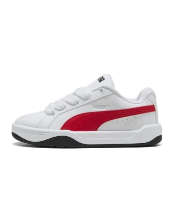 Pantofi sport Easy Jr de piele ecologica cu sireturi, Rosu/Alb