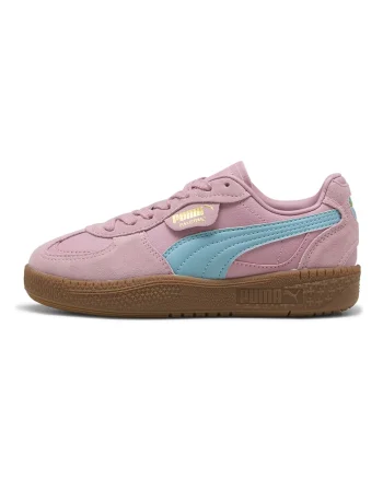 Pantofi sport Palermo LaModa de piele intoarsa cu garnituri de plasa, Albastru deschis/Roz prafuit